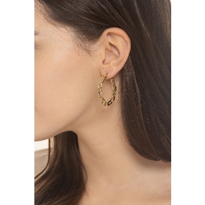 18k yellow gold earrings paper clip