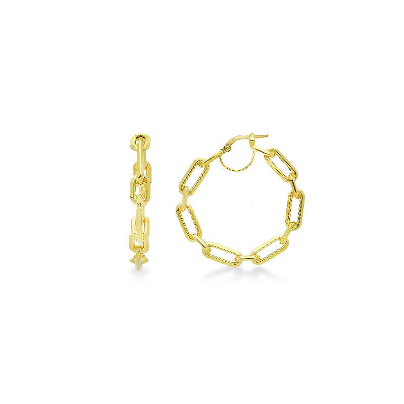 18k yellow gold earrings paper clip