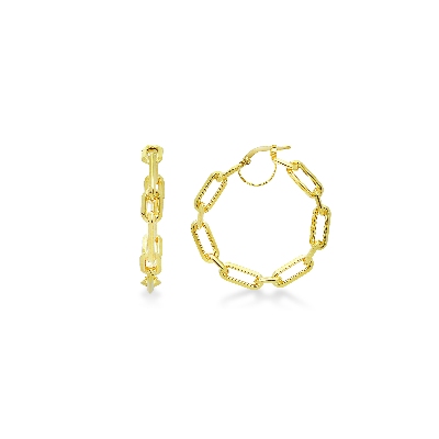 18k yellow gold earrings paper clip