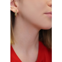 Twist round earrings in yellow gold 2