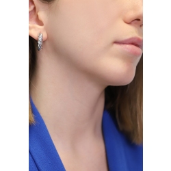 Twist round hoop earrings white gold 2