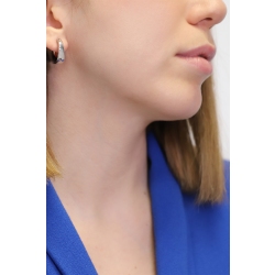 Orecchini a cerchio lucidi in oro bianco 2