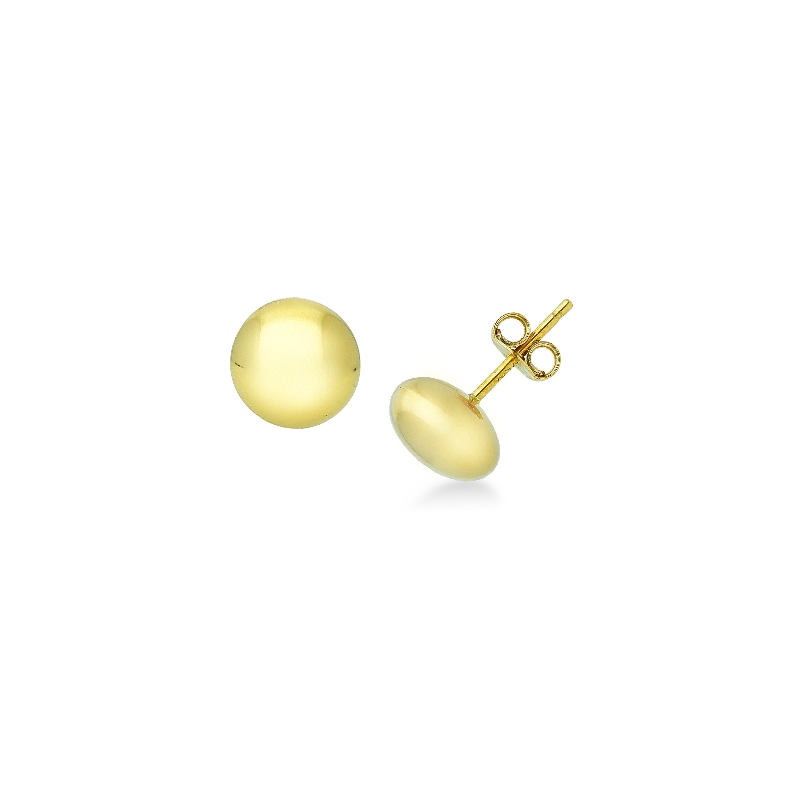 750 yellow gold button earrings