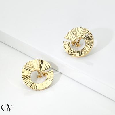 750 yellow gold open hoop earrings