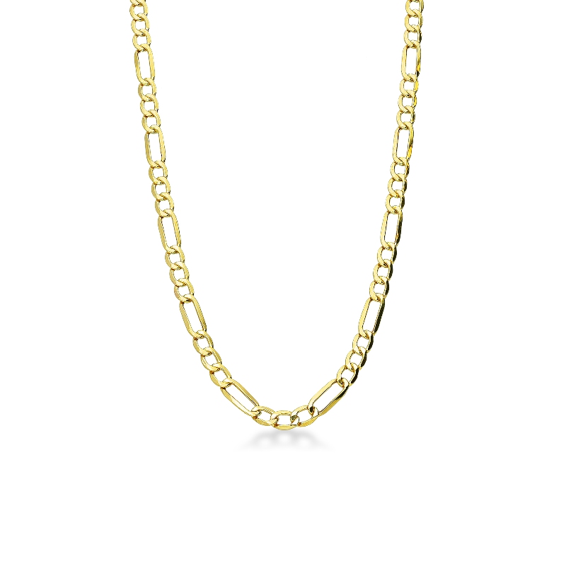 Classical figaro links necklace in 18k yellow gold