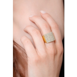 18k yellow gold band ring with 7 rows of diamonds  2