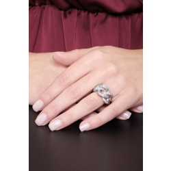 White gold 18k diamonds groumette ring  2