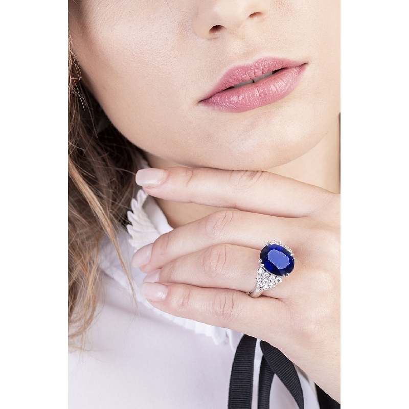 Anello Regolabile Panchdhatu Con Zaffiro Blu Neelam 4.25 Ratti (3.62 Carati) – Pietra Preziosa Autentica