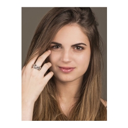 Groumette ring with diamonds in white gold 18k 2