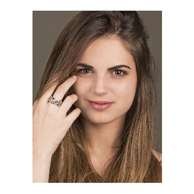 Groumette ring with diamonds in white gold 18k