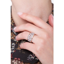 18k white and rosé gold with diamonds hearts 2