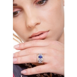 White and rosé gold 18k with blue sapphire and diamonds  2