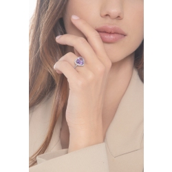 18k white gold ring with amethyst heart cut 24 diamonds 2