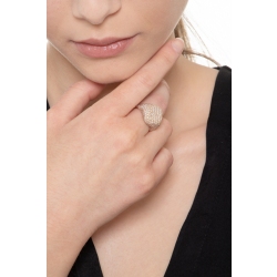 Rosé gold 18k pinky ring with diamonds pavé 2