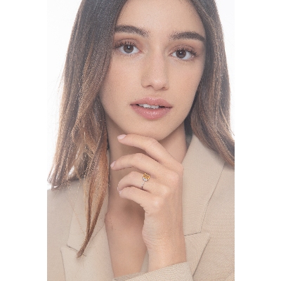 Ring in white gold 18k with citrine