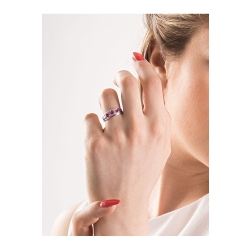 White gold 18k ring with rubies and diamonds  2