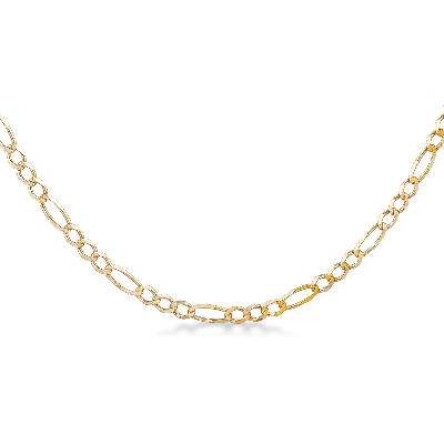 Small figaro necklace in 18k yellow gold