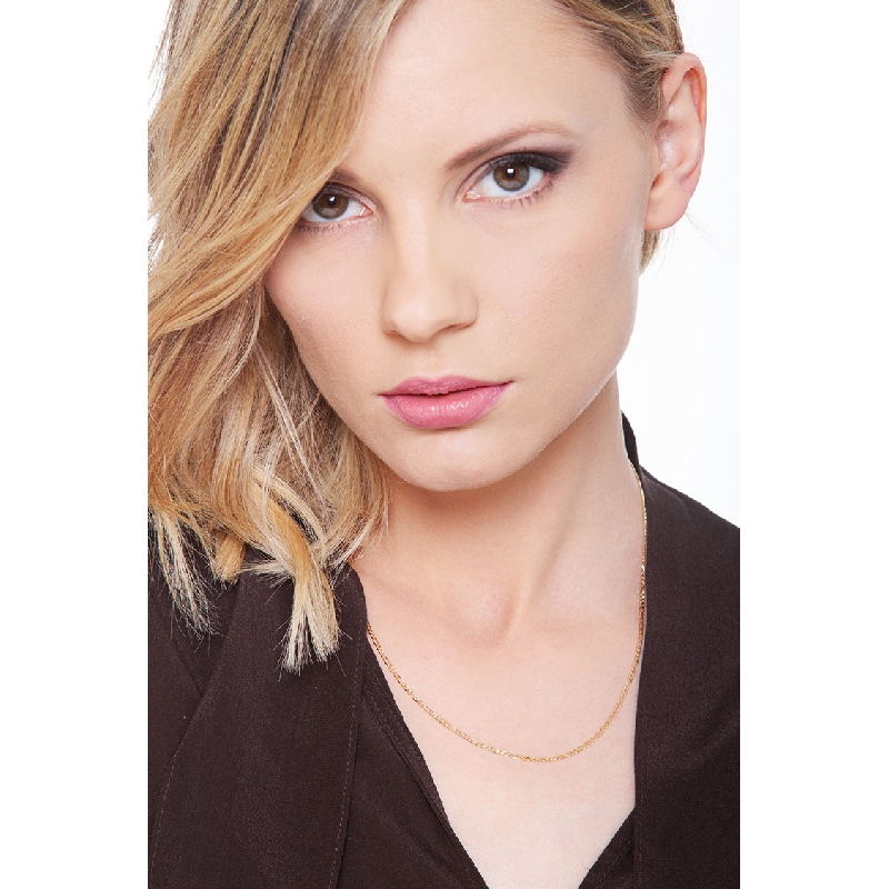 Small figaro necklace in 18k yellow gold