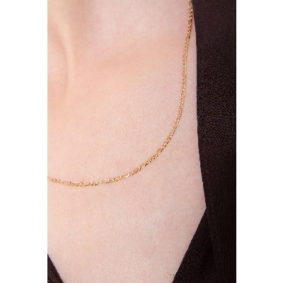 Small figaro necklace in 18k yellow gold