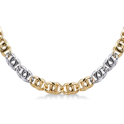 Chain in 18k yellow and white gold , 50 cm