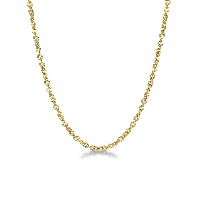18k yellow gold cable chain , 45 cm