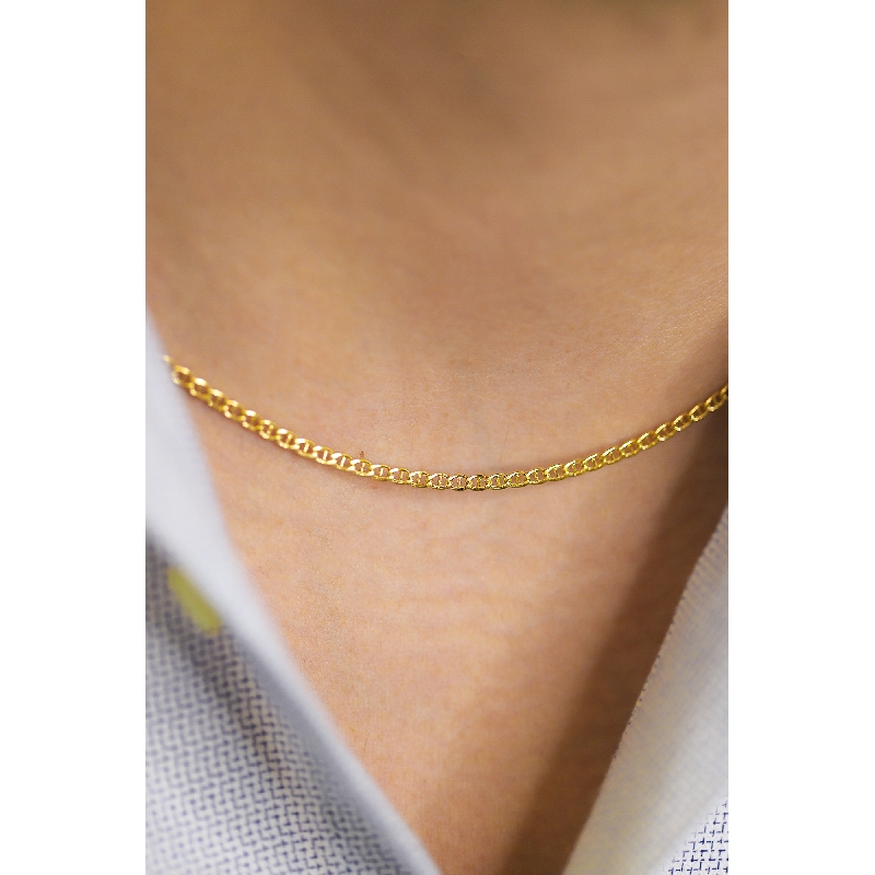 18k yellow gold anchor chain, 45 cm