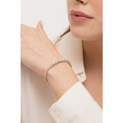 white and rose gold bracelet with diamonds