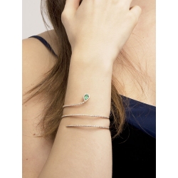 18k rose gold spring bracelet with diamonds and emeralds 2