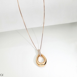 Necklace in rose gold 18k with diamonds 2