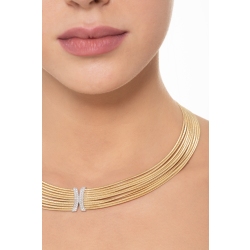 Fancy Wires necklace in 18k yellow and white gold with diamonds 2