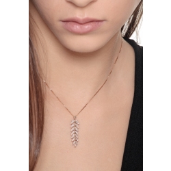 18k rose gold ear of corn pendant with Brown and white diamonds 2