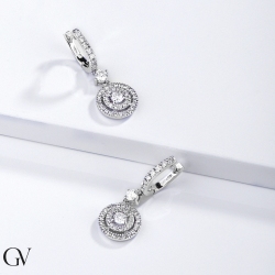 18k white gold earrings with diamond pendants 2