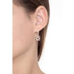18k rose gold drop earrings with diamonds  2