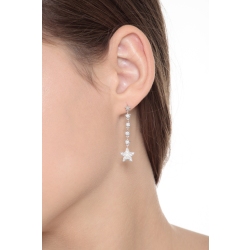 White gold 18k drop earrings with stars and diamonds  2