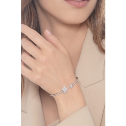 18k white gold semi-rigid bracelet with 2 stars in diamonds  2