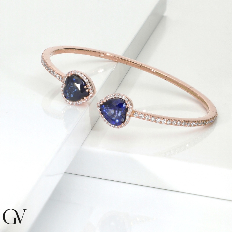 Bracciale Regolabile In Macramè Blu Scuro Con Cuore Oro Rosa – Fatto A Mano In Germania, Con Confezione Regalo - 2