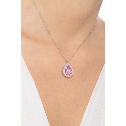 Fancy pear cut pink sapphire with diamonds 2