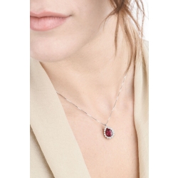 Necklace with pear shaped ruby and diamonds 2
