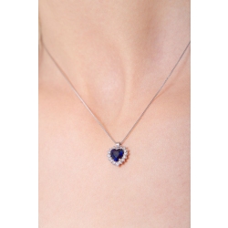 Necklace with sapphire and diamond pendant 2