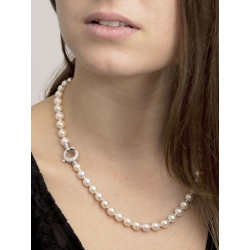 Pearl necklace closure in white gold, 18k 2