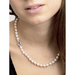 18k white gold lobster claw closure for pearl necklace 2