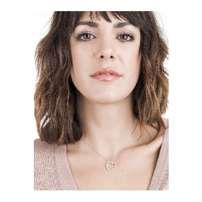 Inclined heart silhouette with diamonds