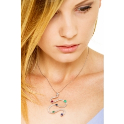 Fancy wave pendant with diamonds, sapphires, ruby and emeralds 2