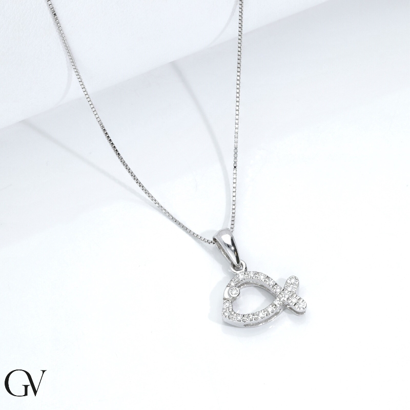 Whale pendant with diamonds