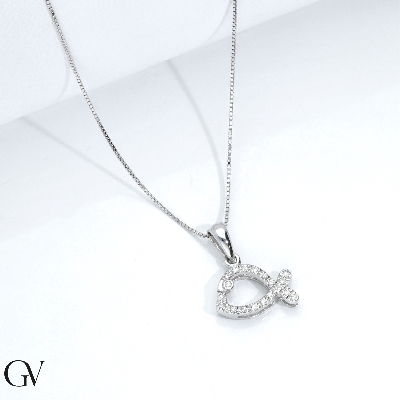 Whale pendant with diamonds