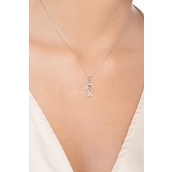Little fish pendant with diamonds 2