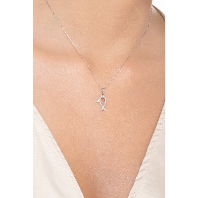 Little fish pendant with diamonds
