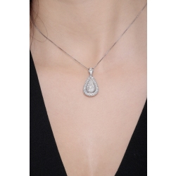 Elegant drop shaped pendant with round cut diamonds 2