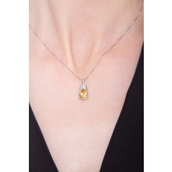 White gold 18k citrine pendant with diamonds  2