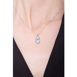 White gold 18k pendant with aquamarine and diamonds  2